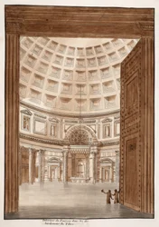 Innenraum des Pantheon nach dem Bruch der Tiberufer, 1833